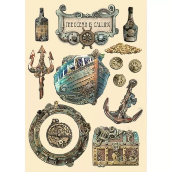 Wooden die-cuts The Ocean is Calling Songs Of The Sea Stamperia
