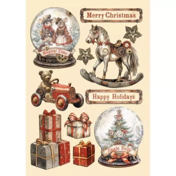 Die-cuts de madera Bolas de Nieve Romantic Gear Up For Christmas Stamperia