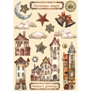 Die-cuts de madera Bolas de Nieve Romantic Gear Up For Christmas Stamperia