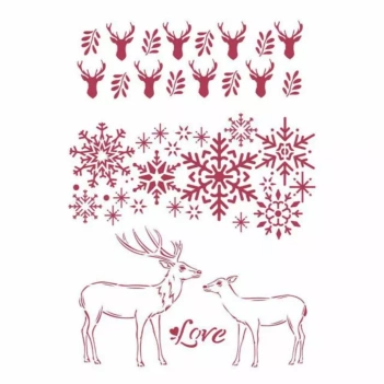 Plantilla de Stencil Amor Winter Tales Stamperia 21x29cm