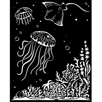 Plantilla de stencil Medusas Songs Of The Sea Stamperia 20x25cm