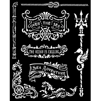 Drietand stencilsjabloon Songs Of The Sea Stamperia 20x25cm