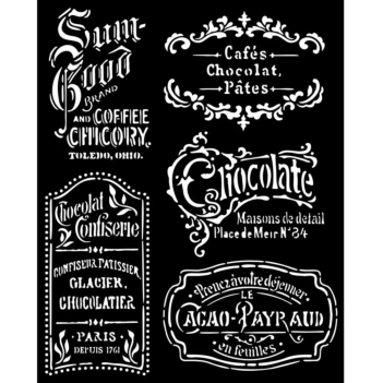 Coffee & Chocolate Stamperia Card Stencil Template 20x25cm