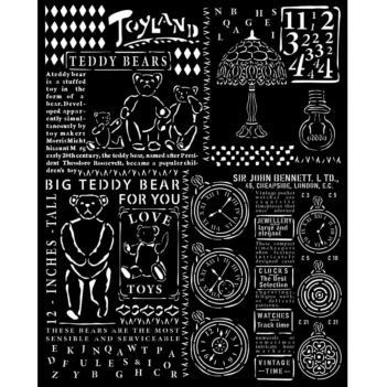 Plantilla de stencil Teddy Bears Brocante Antiques Stamperia 20x25cm