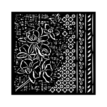 Orchidee Patroon Sjabloon Sjabloon Orchideeën en Katten Stamperia 18x18cm