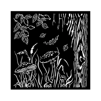 Stamperia Romantic Woodland Schablone Pilze 18x18cm