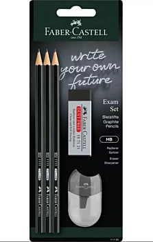 Faber-Castell Exam Set met 3 Grafiet HB Potloden