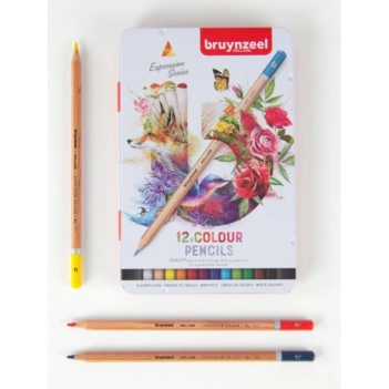 Boîte métallique 12 crayons Bruynzeel Expression Colours