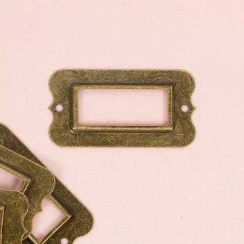 Set de 4 porte-étiquettes métalliques bronze vintage Craftelier 6x3cm


