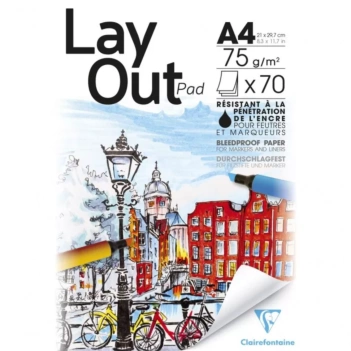 White Glued Pad LayOut Clairefontaine A4