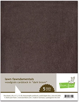 Zestaw 5 arkuszy kartonu Dark Brown Woodgrain Lawn Fawn