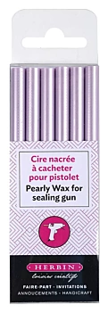 Set of 6 Lilac mother-of-pearl Herbin sealing wax sticks