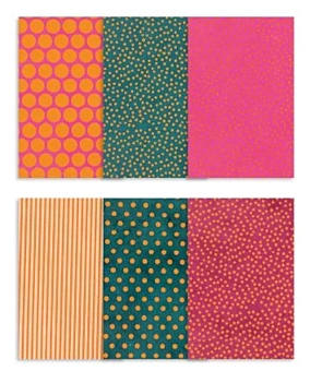 Set 12 carte in lamina d'oro Nepalís Polka Dots Artemio