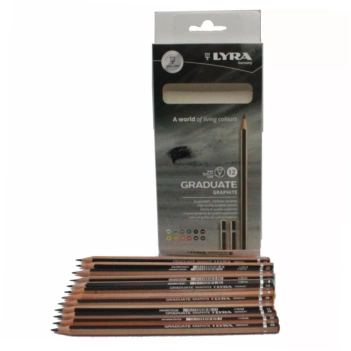 Graphite pencil box 12 units mixed Graduated Lyra