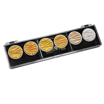 Finetec Set of 6 Pigments, Gold, Silver and Pearl Colors