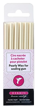 Lot de 6 bâtons de cire à cacheter Herbin Ivoire