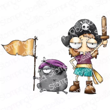 Tampon en caoutchouc Mini Oddball Pirate & Carlin Estampage Bella