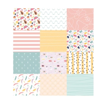 Set de scrapbooking Mini Estampados Corazones Colección Infinita Iriri Estudio 15x20cm