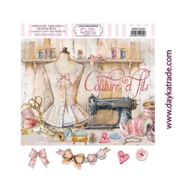 Tela para Scrapbooking y Cartonaje Moda Chico Dayka 21x23cm