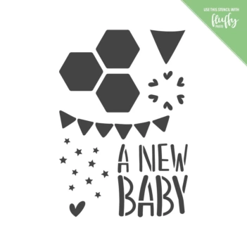 Modascrap Stencil template New Baby 10,5x14,8cm