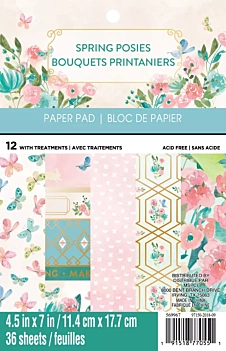 SUPER DEAL **60%** Craft Smith Spring Posies Solid Paper Pad 11x16cm