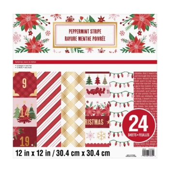 SUPER DEAL **40%** Craft Smith Paper Pad Peppermint Stripe 30x30cm