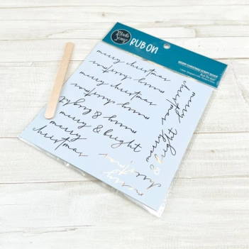 Rub-On Buon Natale-script zilver ModaScrap