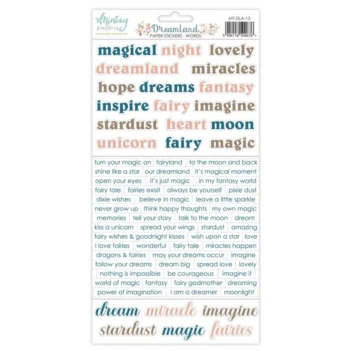 Adesivos de cartolina Palavras Dreamland Mintay