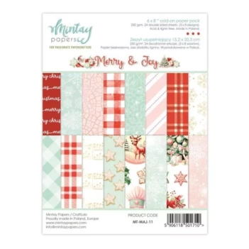 Cardstock Stickers Elements Merry Joy Mintay