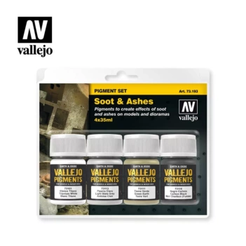 Kit of 4 Vallejo Soot and Ash Modeling Pigments 35 ml