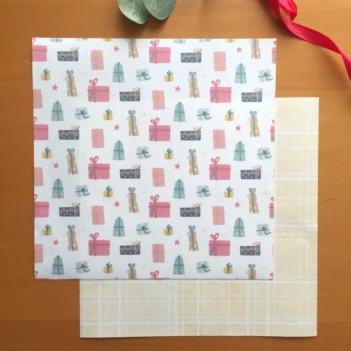 Kit 2 Bindestoffe Geschenke Villa Turrón Iriri Estudio 30x30cm