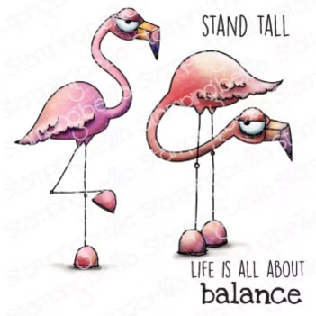 Sello de Caucho Oddball Flamingos Stamping Bella