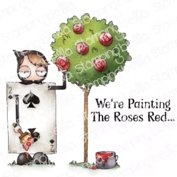 Stamping Bella Rubber Stamp Oddball Painting The Roses Red