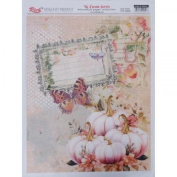 Papel de Arroz Abóboras e Borboletas Rich 29x42cm
