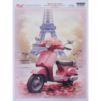 Papel de arroz Vespa Paris Rich 29x42cm