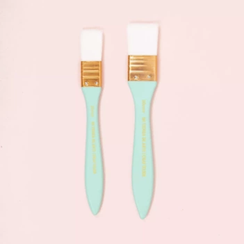 Craftelier Set 2 Turquoise Flat Brushes 2 and 3 cm