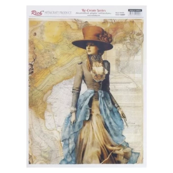 Papel de Arroz Flores Vintage Rich 29x42cm