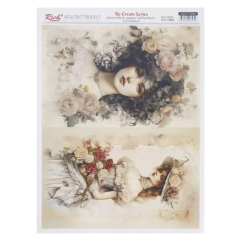 Papel de Arroz Flores Violetas Rich 29x42cm