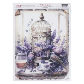 Papel de Arroz Rosas Rich 29x42cm