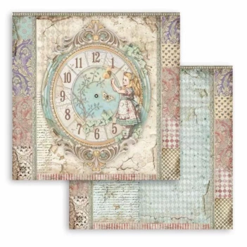 Papel Clock Alice Though the Looking Glass Stamperia 30x30cm

