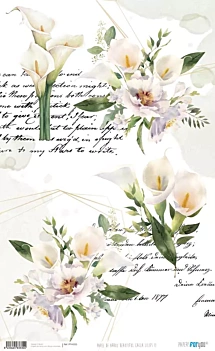 PapersForYou Rice Paper Beautiful Calling Lilies II 54x33cm