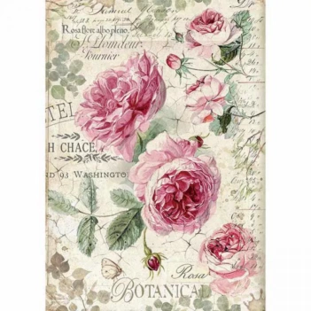 Papier de riz Botanic English Roses Stampería 21x29,7cm