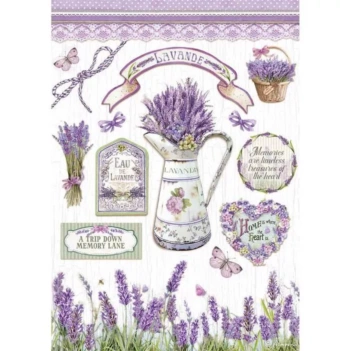 Papel de Arroz Lavender Stamperia A4