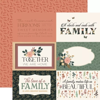Papel 6"x4" Journaling Cards Family Echo Park 30x30cm