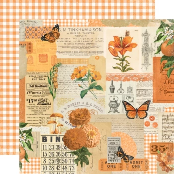 Papel Orange Collage SV Essentials Color Palette Simple Stories 30x30cm