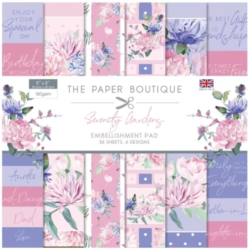 Set de Scrapbooking Coloured Card Serenity Gardens The Paper Boutique A4


