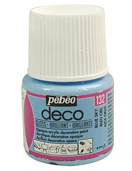 Acrílico Deco Gloss Brillante Opaco 132 Azul cielo Pebeo 45ml.