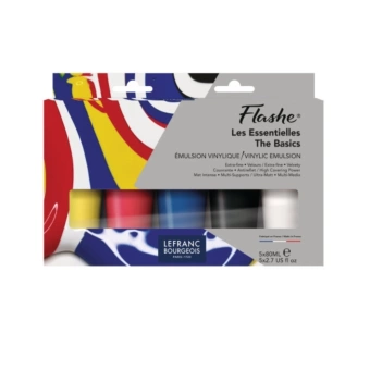 Set 5 Tuben Vinylfarbe Flashe Basics LeFranc &amp; Bourgeois 80ml