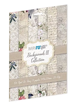 Kit 8 Rijstpapier Achtergronden III PapersForYou 54x33cm