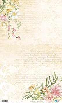 Rice Paper Calligraphy and Flowers Ancient Gardens PapersForYou 54x33cm
